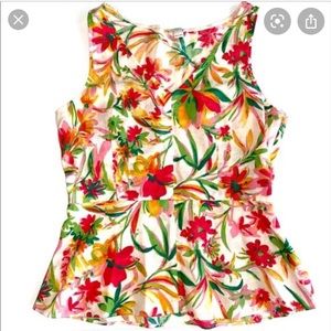J.Crew Tropical Peplum Top
